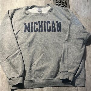 Michigan Gray Crewneck Sweater vintage
